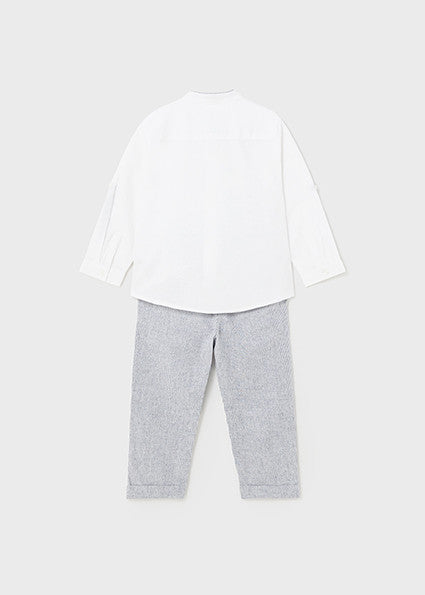 White Linen/Blue Bottom