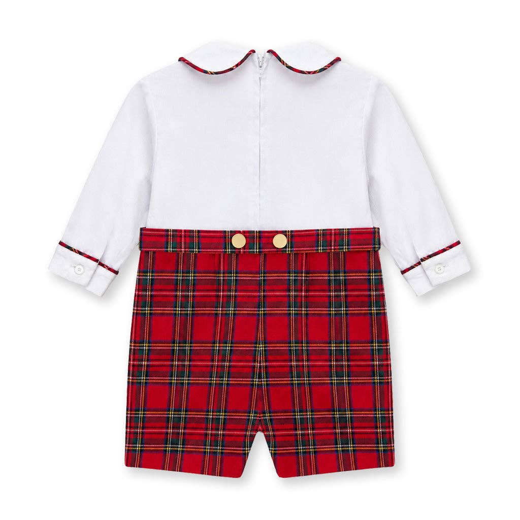 Pique & Plaid Long Sleeve Shortall