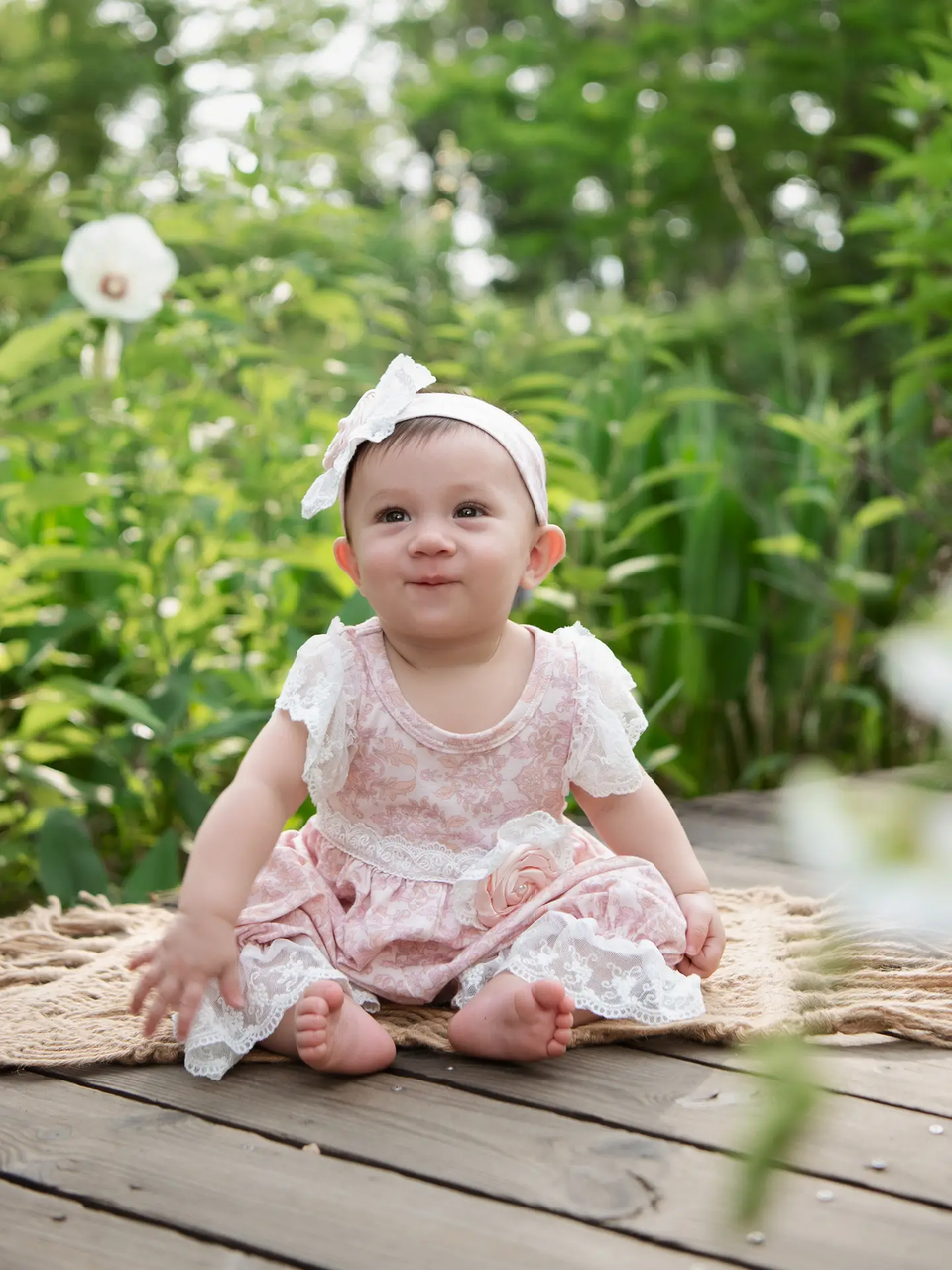 Delicate Damask Headband for Infant