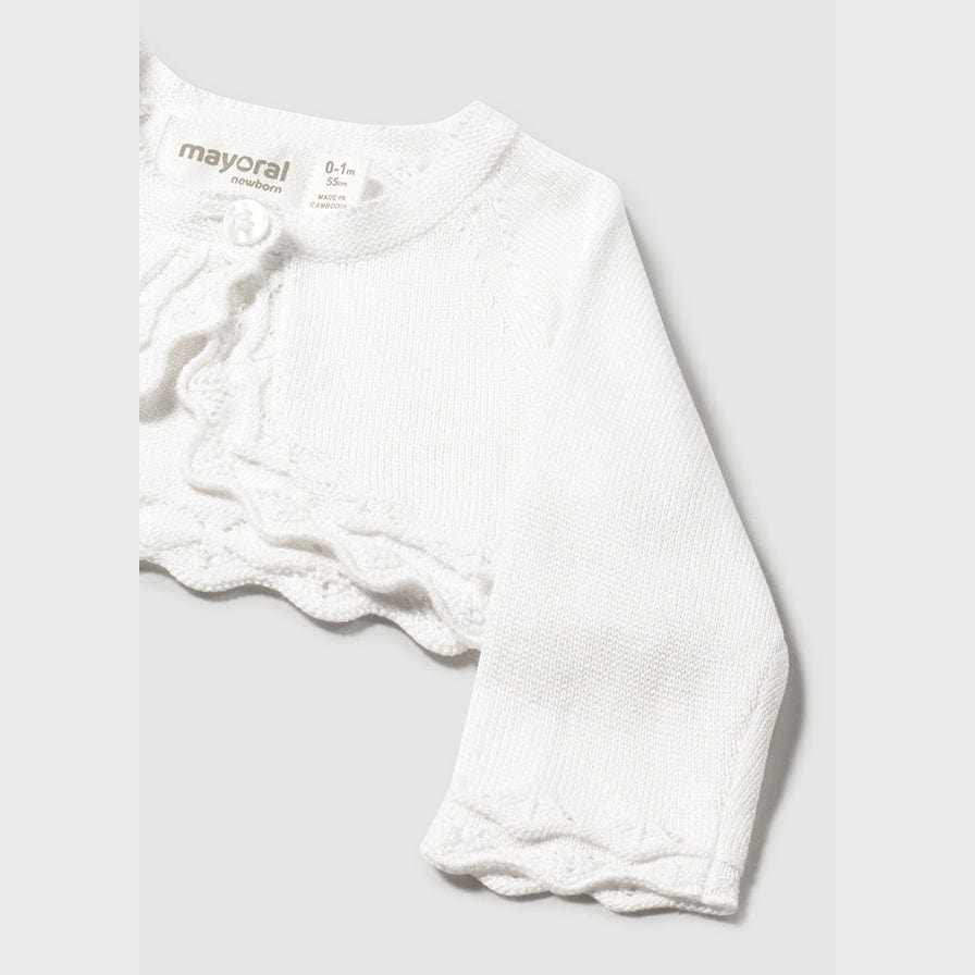 Baby Girl White Knit Cardigan