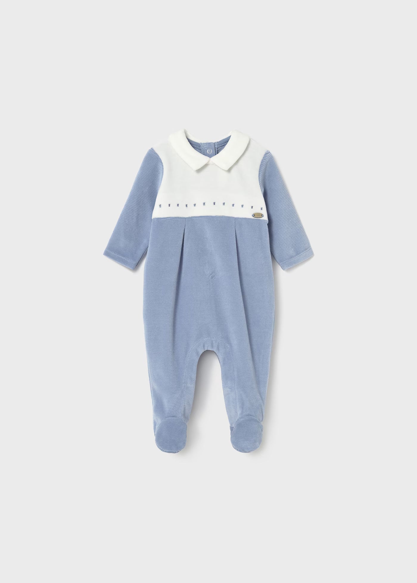Mayoral Baby Blue Velour One Piece