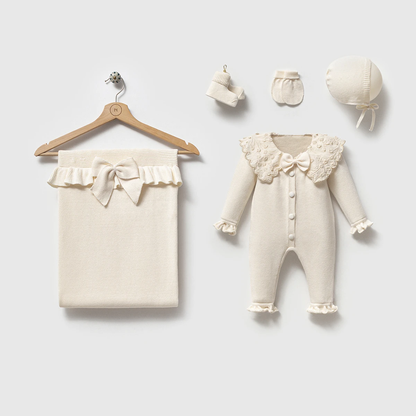 Knit Baby Girl 5-Piece Layette Set