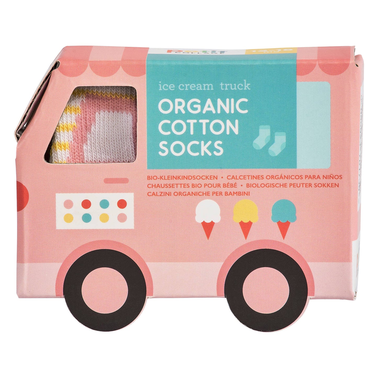 Organic Cotton Toddler Socks Trucks CDU of 12