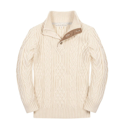 Organic Mock Neck Cable Sweater