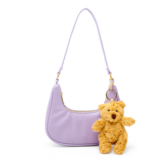 Teddy Bear Charm Shoulder Handbag