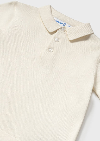 Mayoral- Cream Short Sleeve Boy Polo