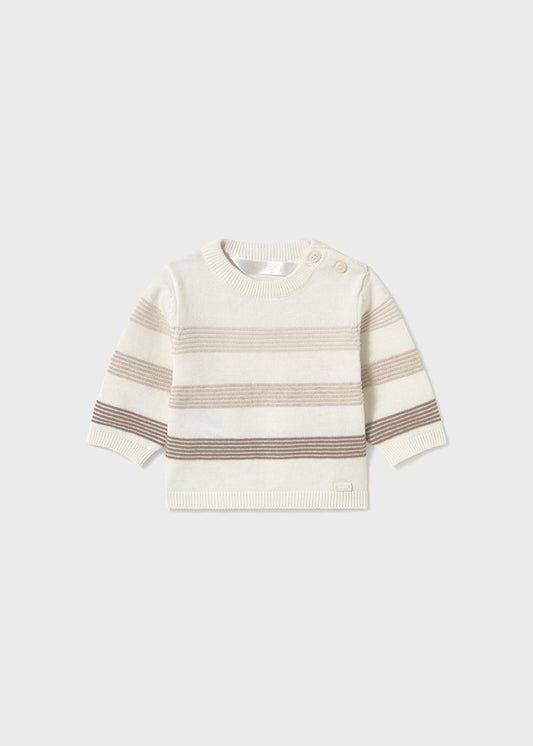 Mayoral- Cream Striped Baby Sweater