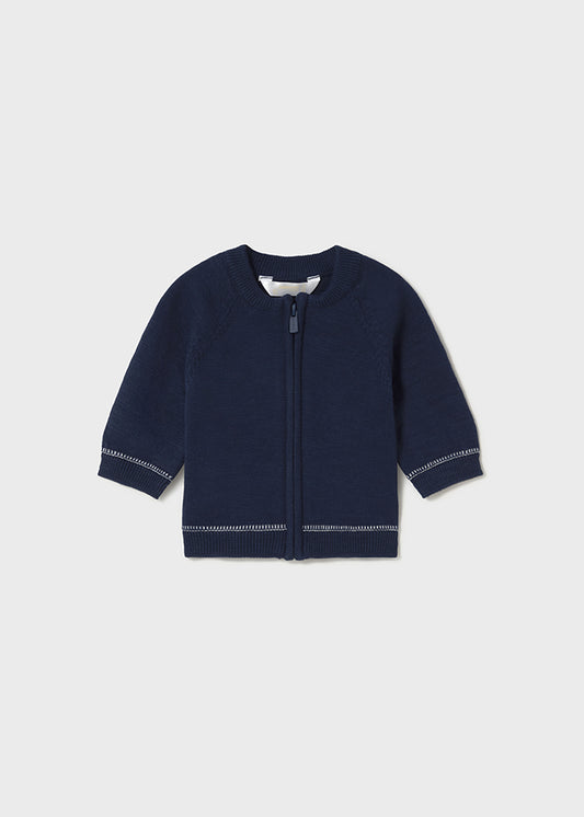 Mayoral- Navy Baby Zip Sweater