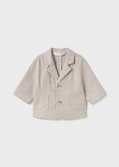 Mayoral - Beige Linen Baby Blazer