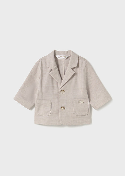 Mayoral - Beige Linen Baby Blazer