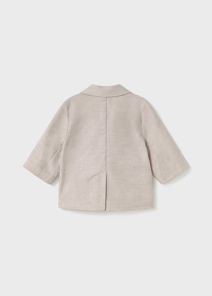 Mayoral - Beige Linen Baby Blazer