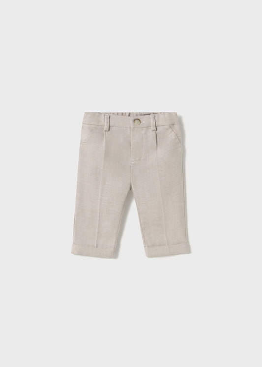 Mayoral- Linen Duna Beige Baby Trouser