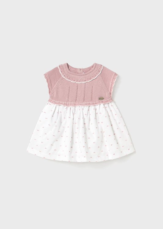 Mayoral- Pink Knit Baby Dress