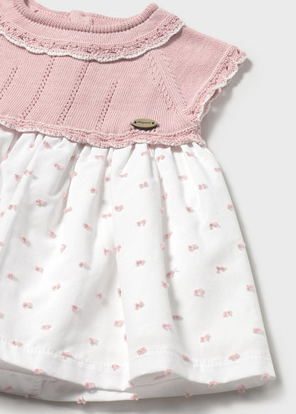 Mayoral- Pink Knit Baby Dress