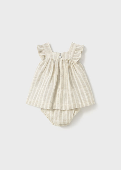 Mayoral - Linen Striped Baby Dress
