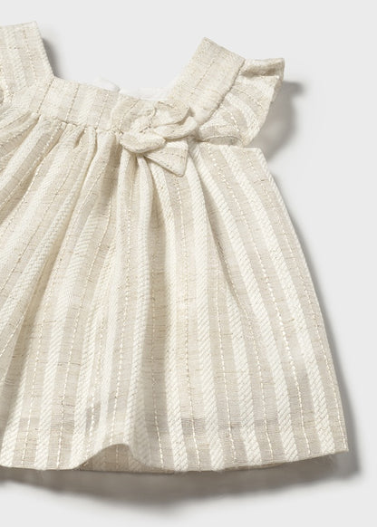 Mayoral - Linen Striped Baby Dress