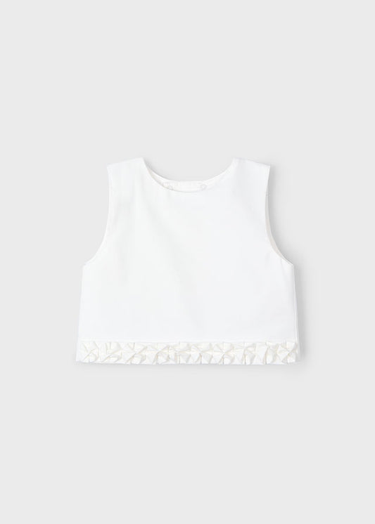 Mayoral- Crudo White Floral Detailed Top