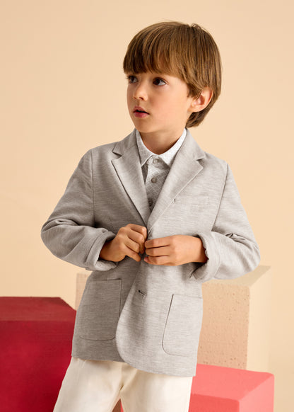 Mayoral-Beige Linen Boy Blazer