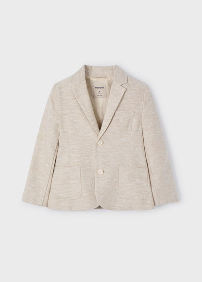 Mayoral-Beige Linen Boy Blazer