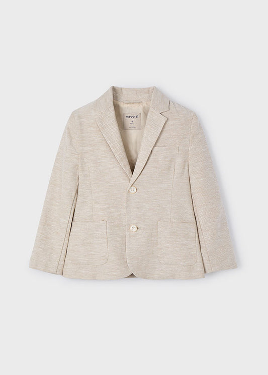 Mayoral-Beige Linen Boy Blazer