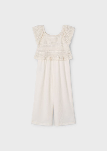 Mayoral- Beige Lace Jumpsuit
