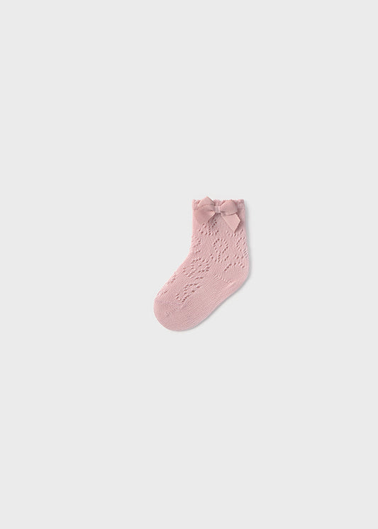 Mayoral- Pink Detailed Knit Sock