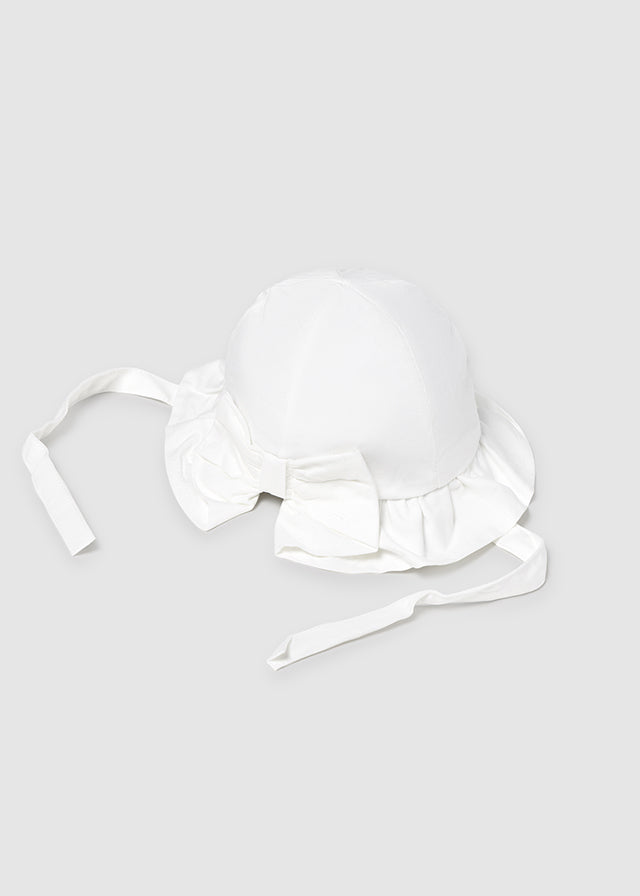Mayoral- Baby White Ruffled Sun Hat
