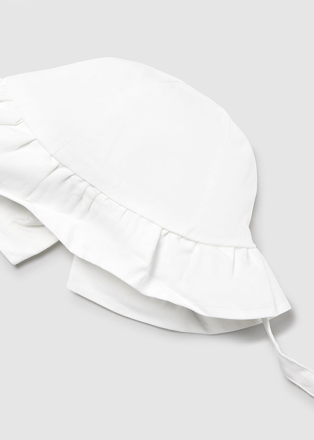 Mayoral- Baby White Ruffled Sun Hat