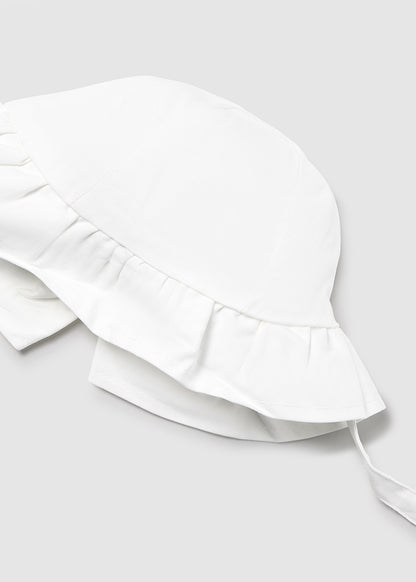 Mayoral- Baby White Ruffled Sun Hat