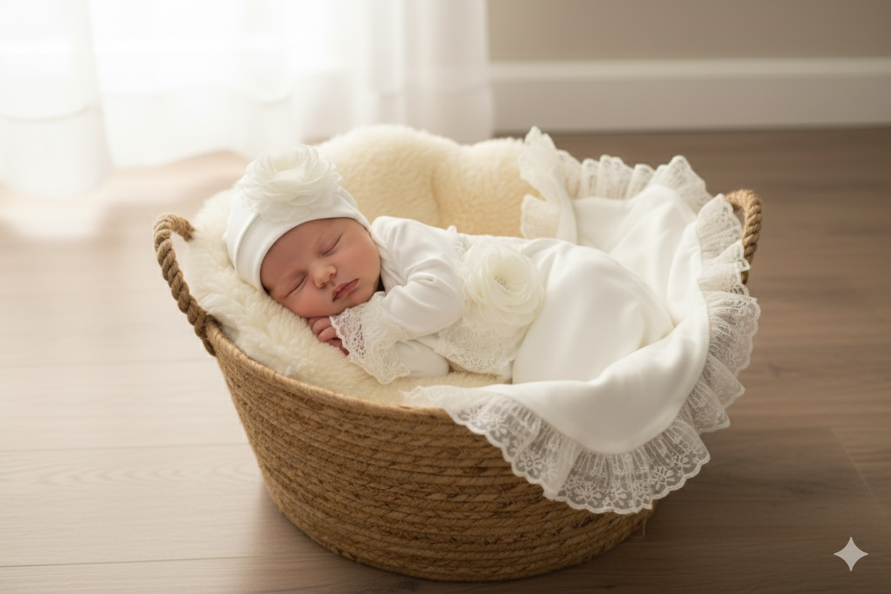 Haute Baby Innocence Baby Gown For Newborn Girl