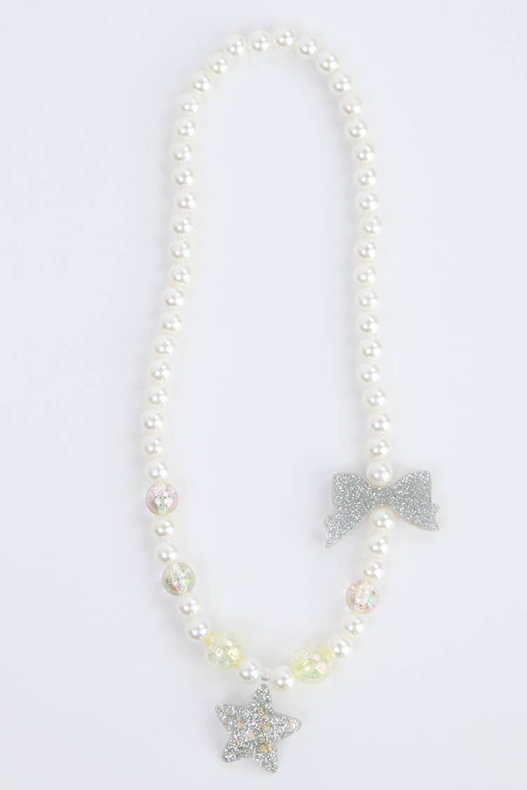Pearl Glitter Star Necklace