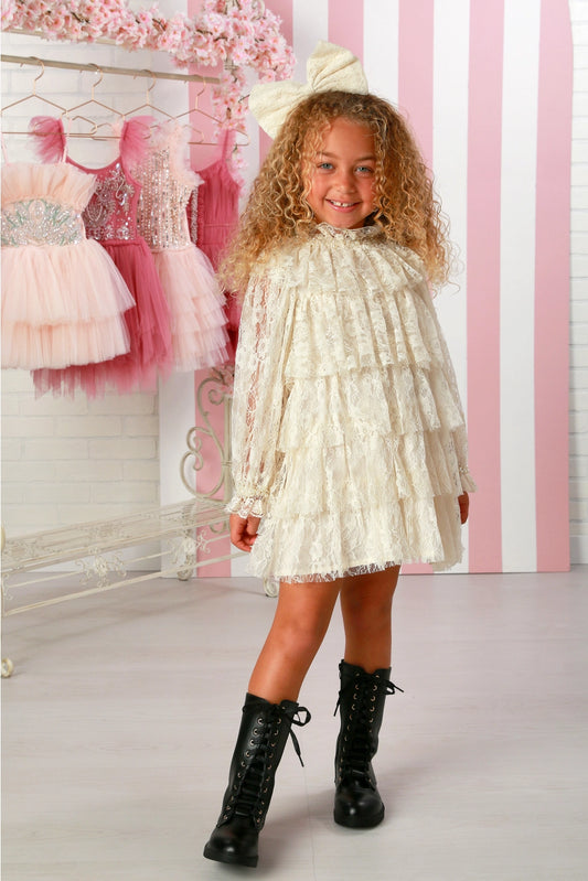 Petunia's Ivory Lace Dress