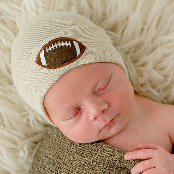 Chenille Football Newborn Boy Hat Hospital Hat- Many Colors