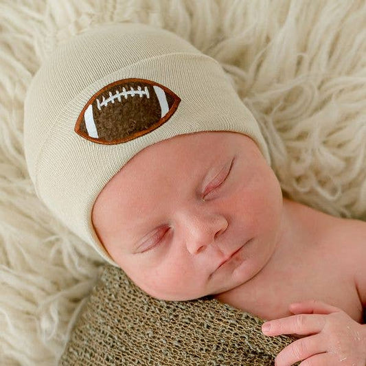 Chenille Football Newborn Boy Hat Hospital Hat- Many Colors