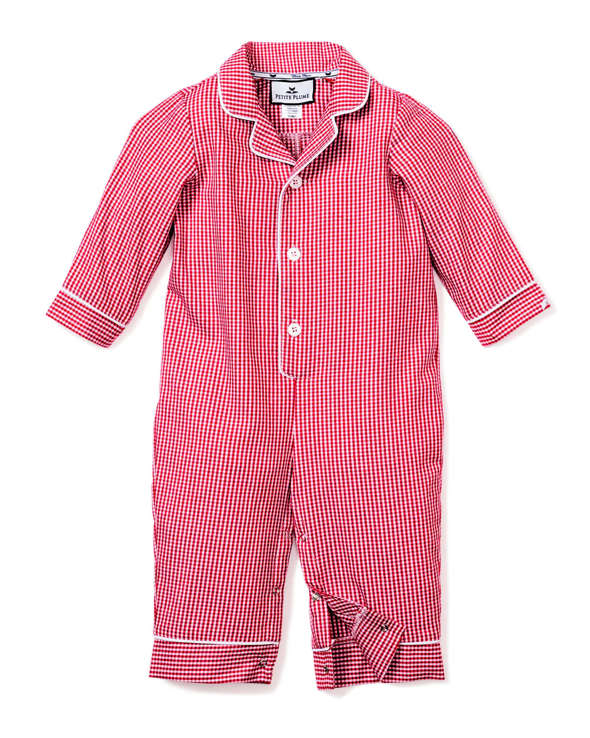 Flannel Mini Gingham Romper Pajama