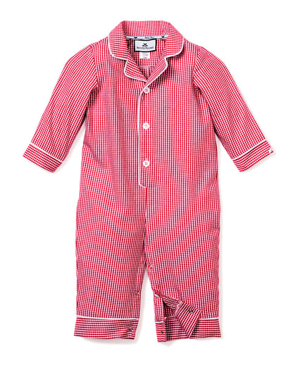 Flannel Mini Gingham Romper Pajama