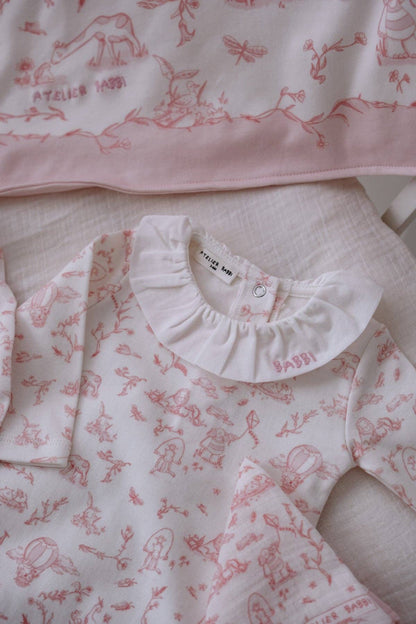 Toile de Jouy/Pink (G Box)Newborn Gift Set – 5 Pc Cotton