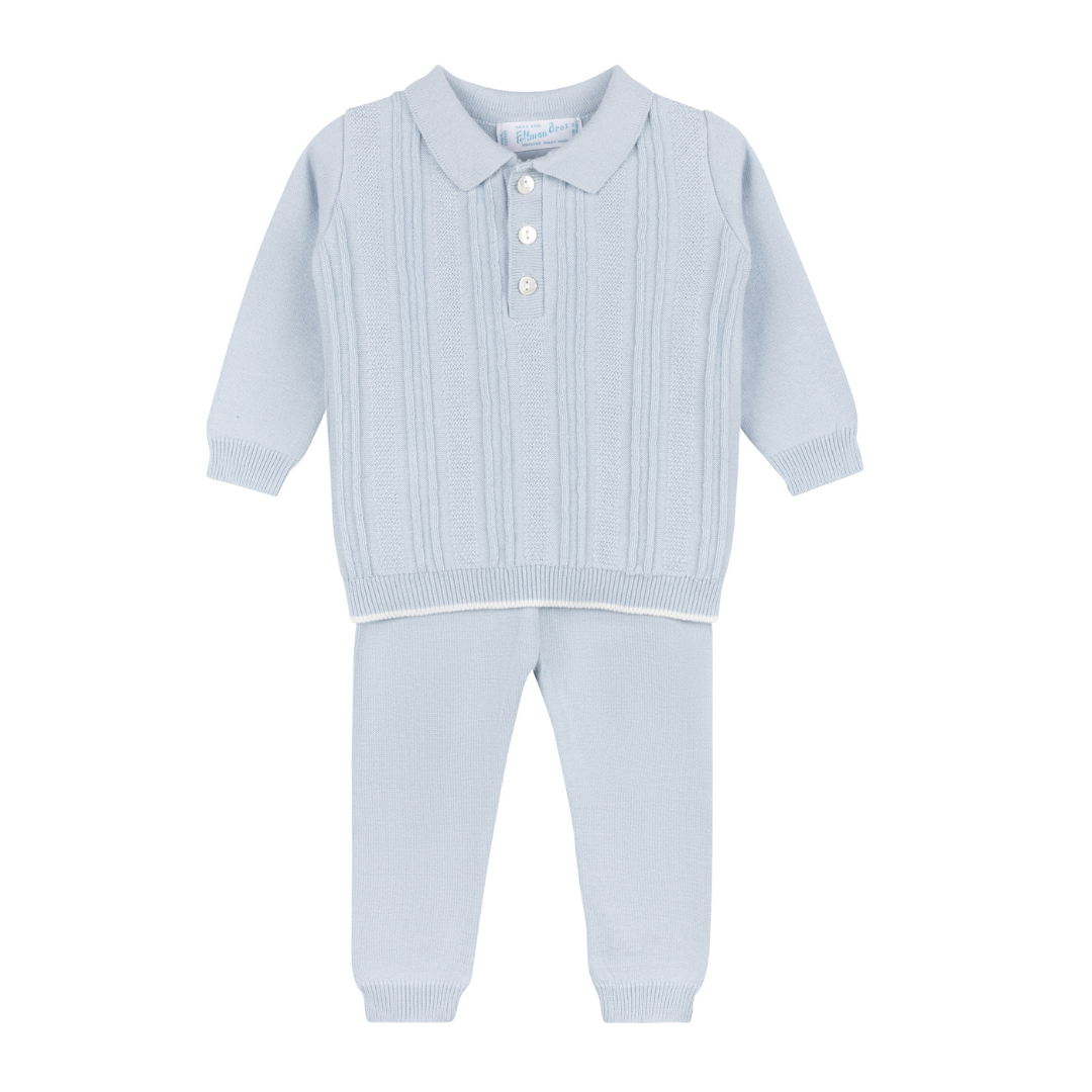 Baby Boys Knit Vertical Ribbed Set
