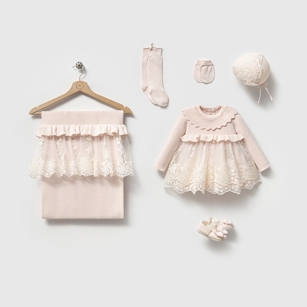 5-Piece Knit Baby Girl Layette Set