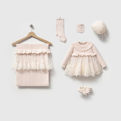 5-Piece Knit Baby Girl Layette Set