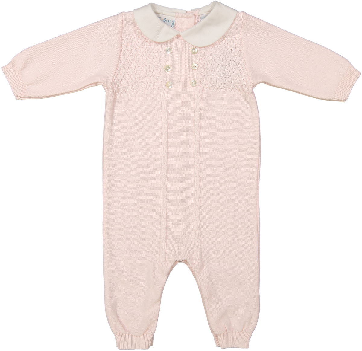 Baby Girls & Boys Diamond Lattice Knit Longall Footie