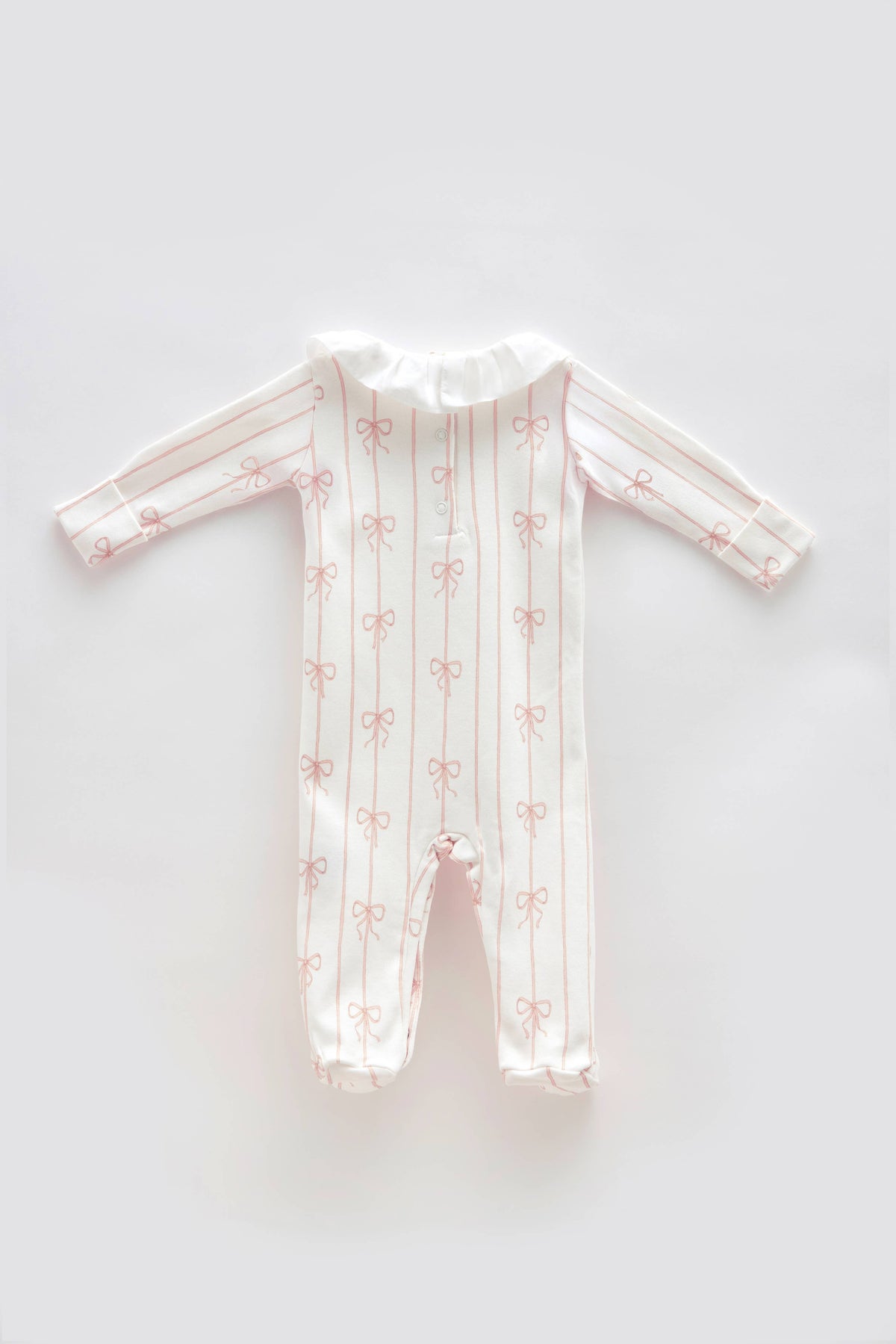 Baby Footed Onesie - Ribbon/Pink