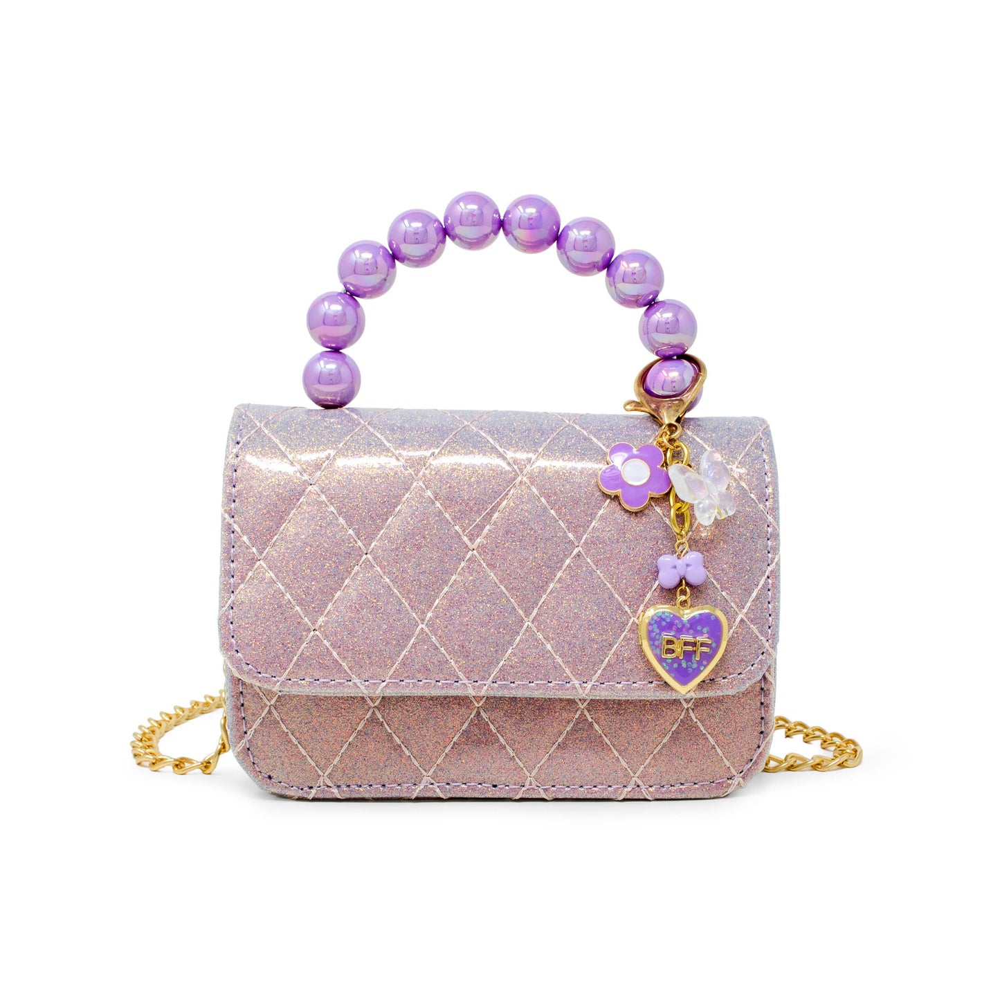 Quilted BFF Blossom Pearl Handle Handbag