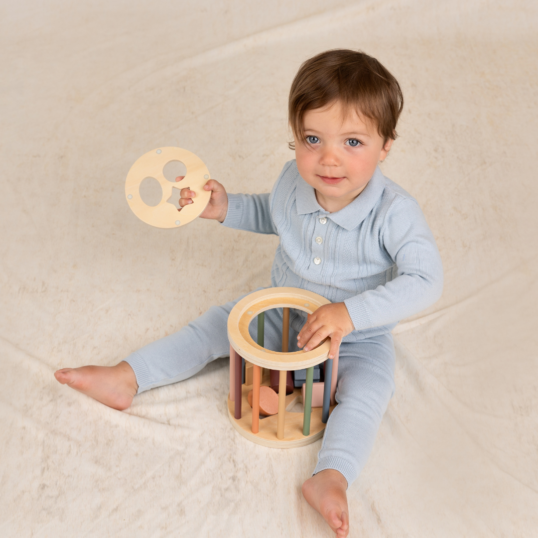 Baby Boys Knit Vertical Ribbed Set