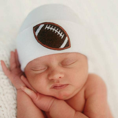 Chenille Football Newborn Boy Hat Hospital Hat- Many Colors