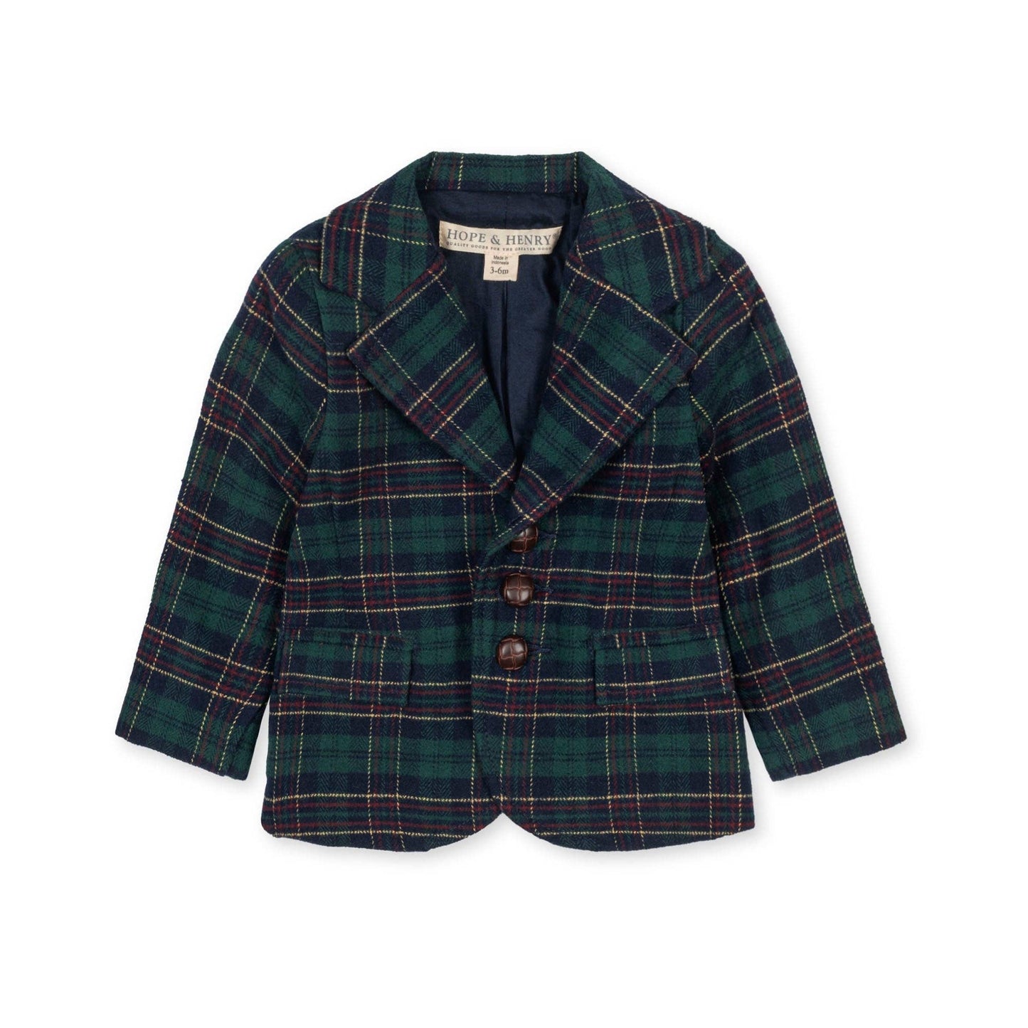 Hope & Henry Tartan Suit Jacket - Baby