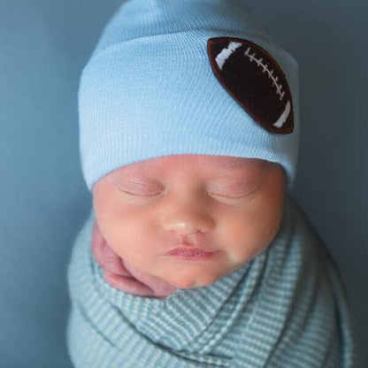 Chenille Football Newborn Boy Hat Hospital Hat- Many Colors