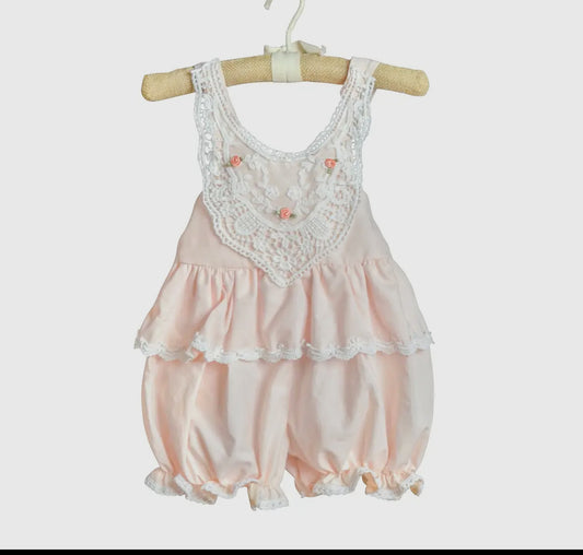 Frilly Rose Girl Romper