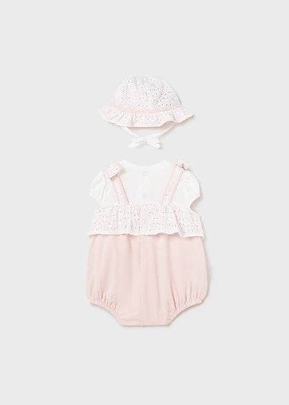 Blush Embroidered Overall/Hat