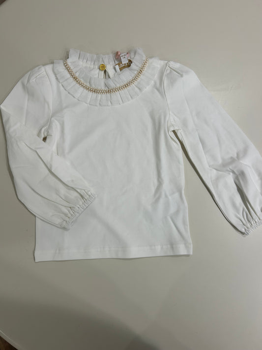 Girls Nell Pleated Collar Top